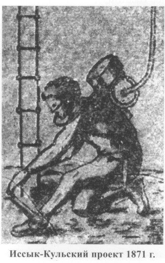 A 19th-century diver in Issyk Kul. Photo from Vinnik 1959.