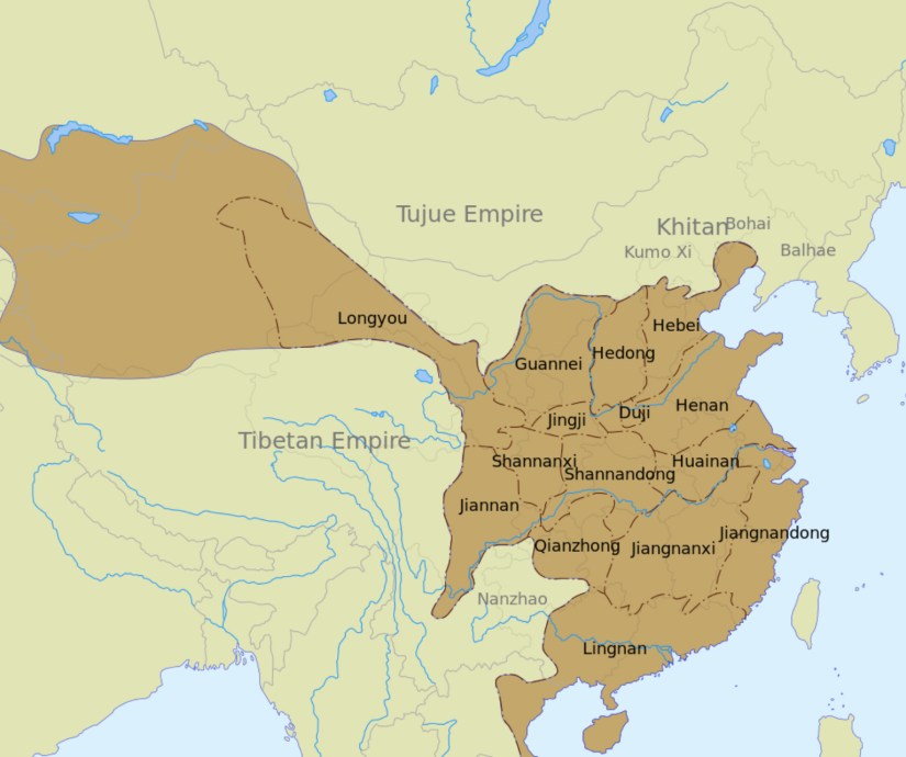 Tang dynasty administrative divisions in 742 CE