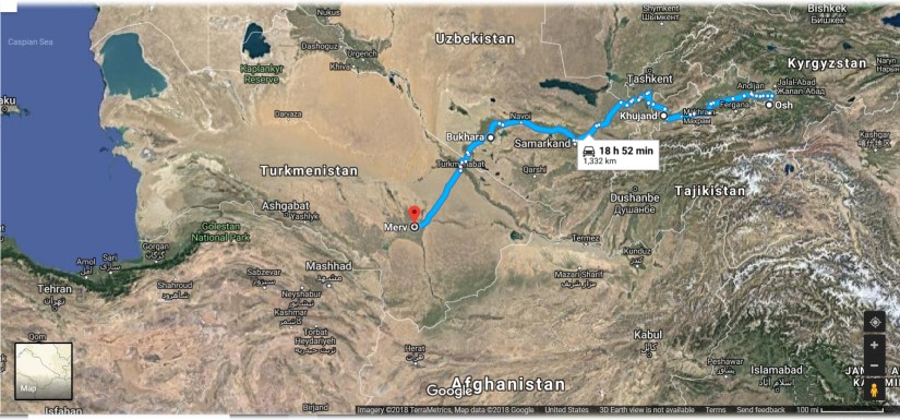 Silk Road Google Earth Osh to Merv