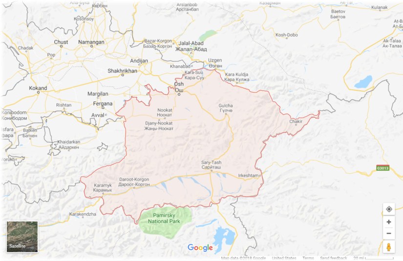 Osh Region Google Map