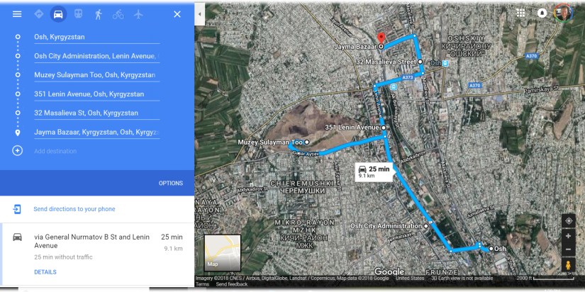 Things to do in Osh from space